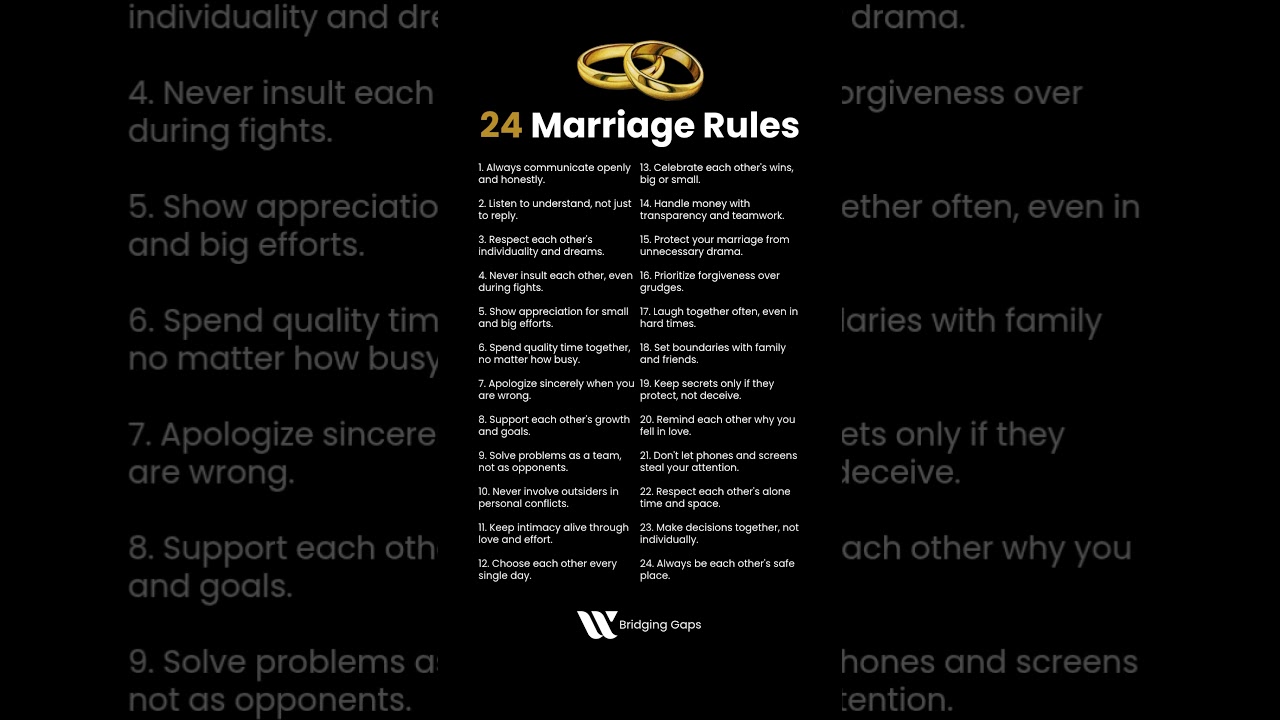 24 Marriage Rules That Make Love Last Forever ❤️ | Relationship Wisdom