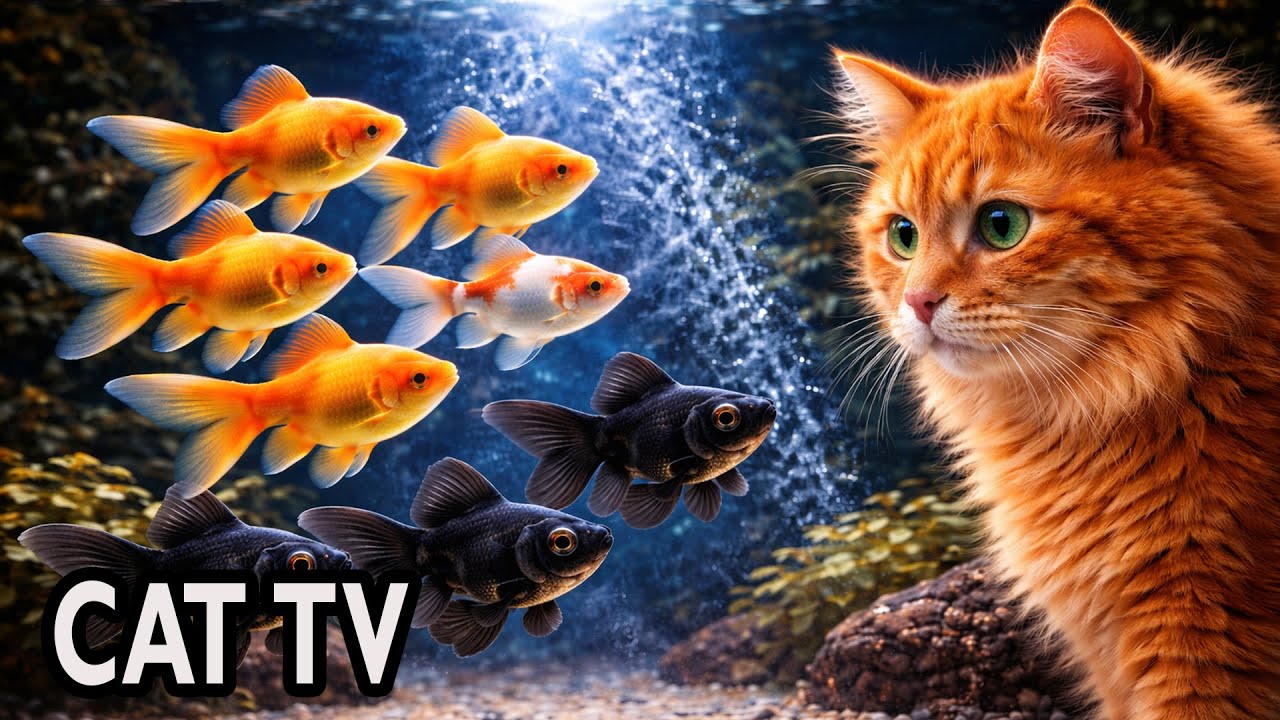 Cat TV Aquarium — 8 Hours of Goldfish & Telescope Fish (4K, No Music)