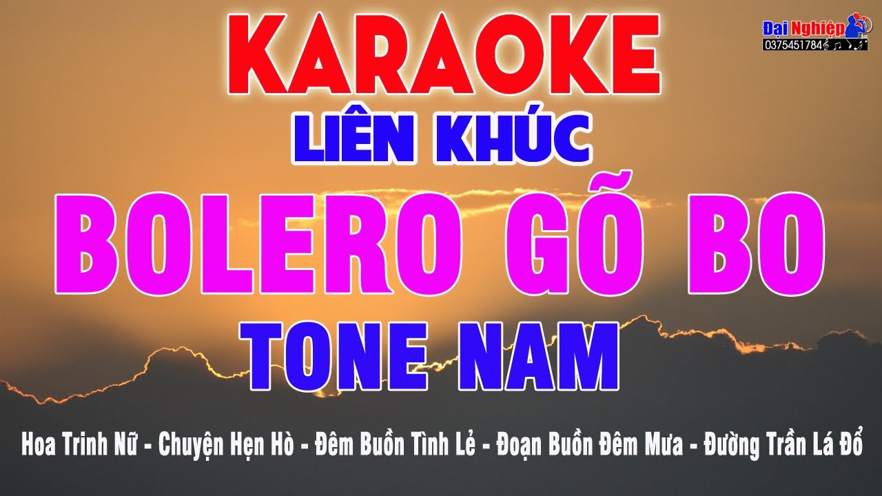 Liên Khúc Karaoke Gõ Bo Bolero Tone Nam Nhạc Sống || LK Nửa Bài Hát Cực Phê || Karaoke Đại Nghiệp