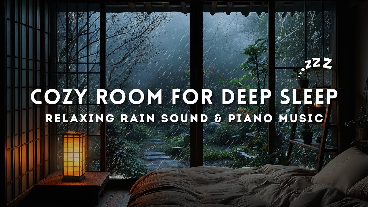 Midnight Rain & Gentle Piano Ambience 🎵 Soothing Music to Calm Your Mind & Help You Sleep