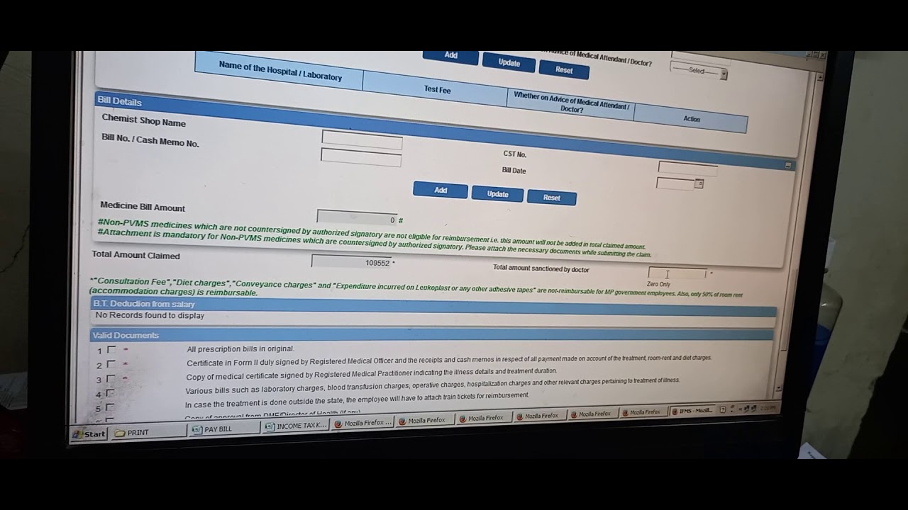IFMIS PORTAL HOW TO FILL MEDICAL BILL REIMBURSEMENT