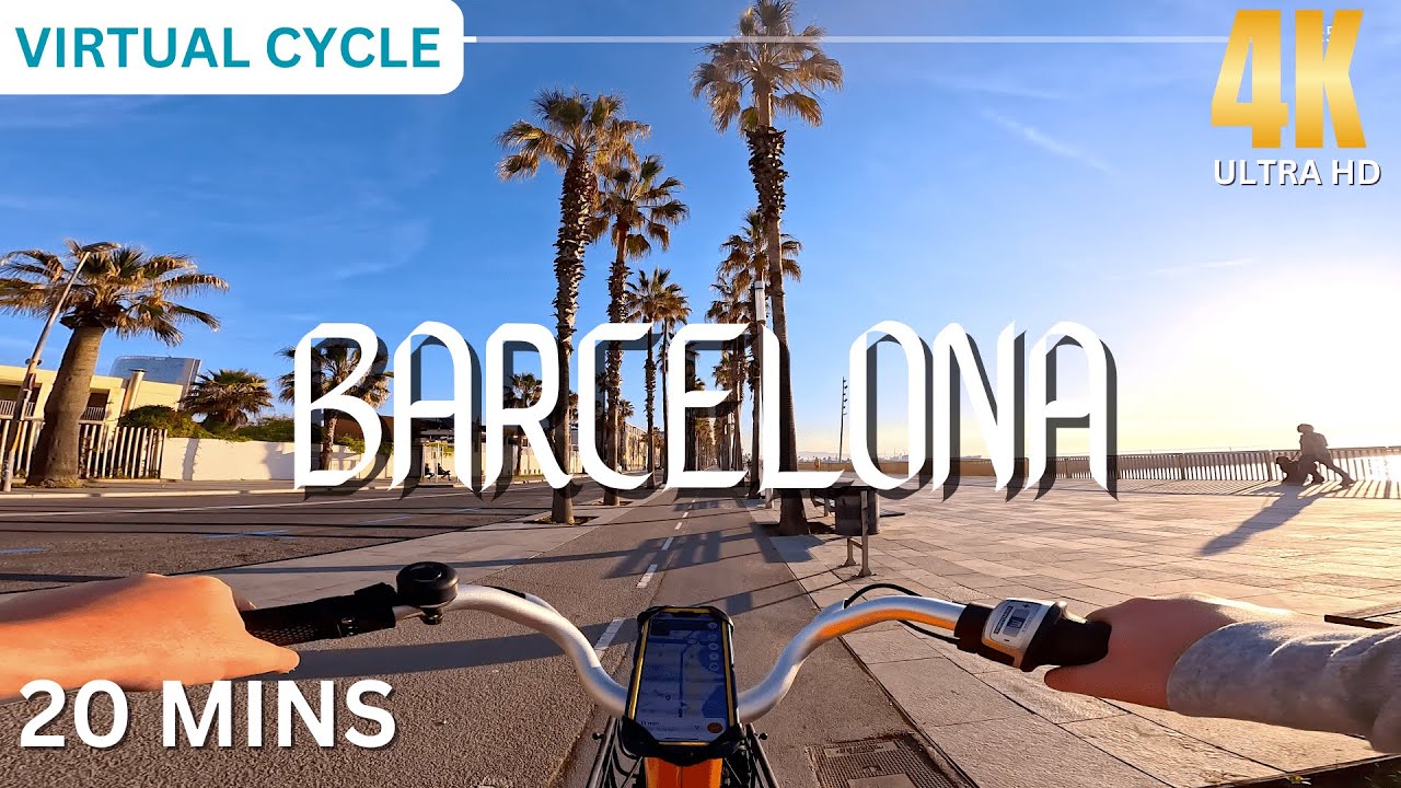 BARCELONA • Virtual Cycling Workout 4K 20 Minutes