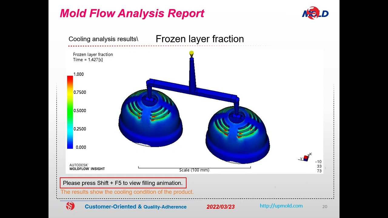 Mold flow analysis report for plastic mold making assistant by Upmold