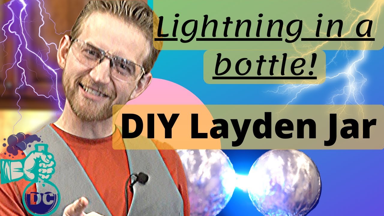 DIY Leyden jar! Build a high voltage, diy capacitor with static electricity.