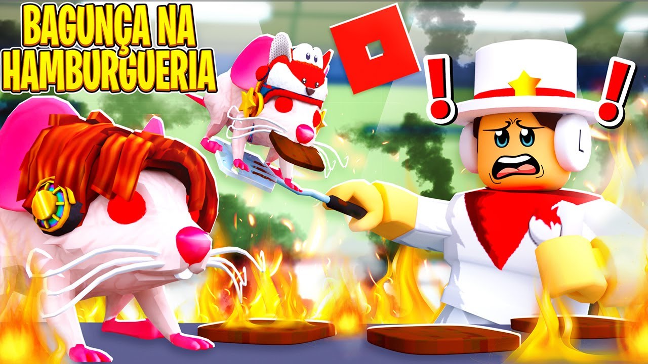RATINHOS BAGUNÇEIROS DESTRUIRAM A HAMBURGUERIA NO ROBLOX🐀Cook Burgers