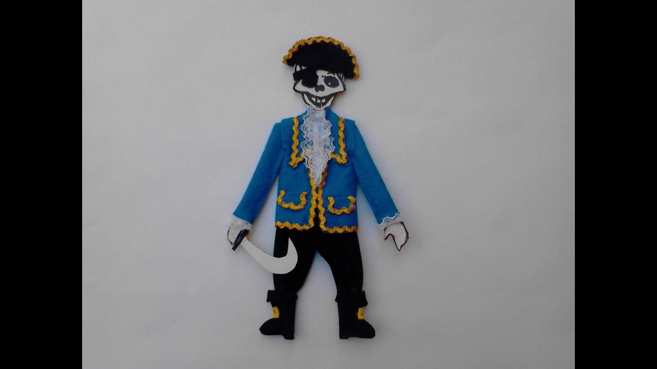 como vestir calavera o esqueleto de papel   PIRATA