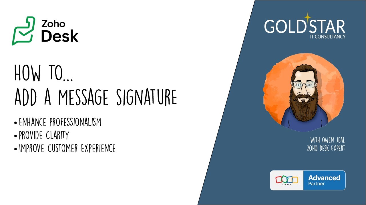 How to add a signature in Zoho Desk