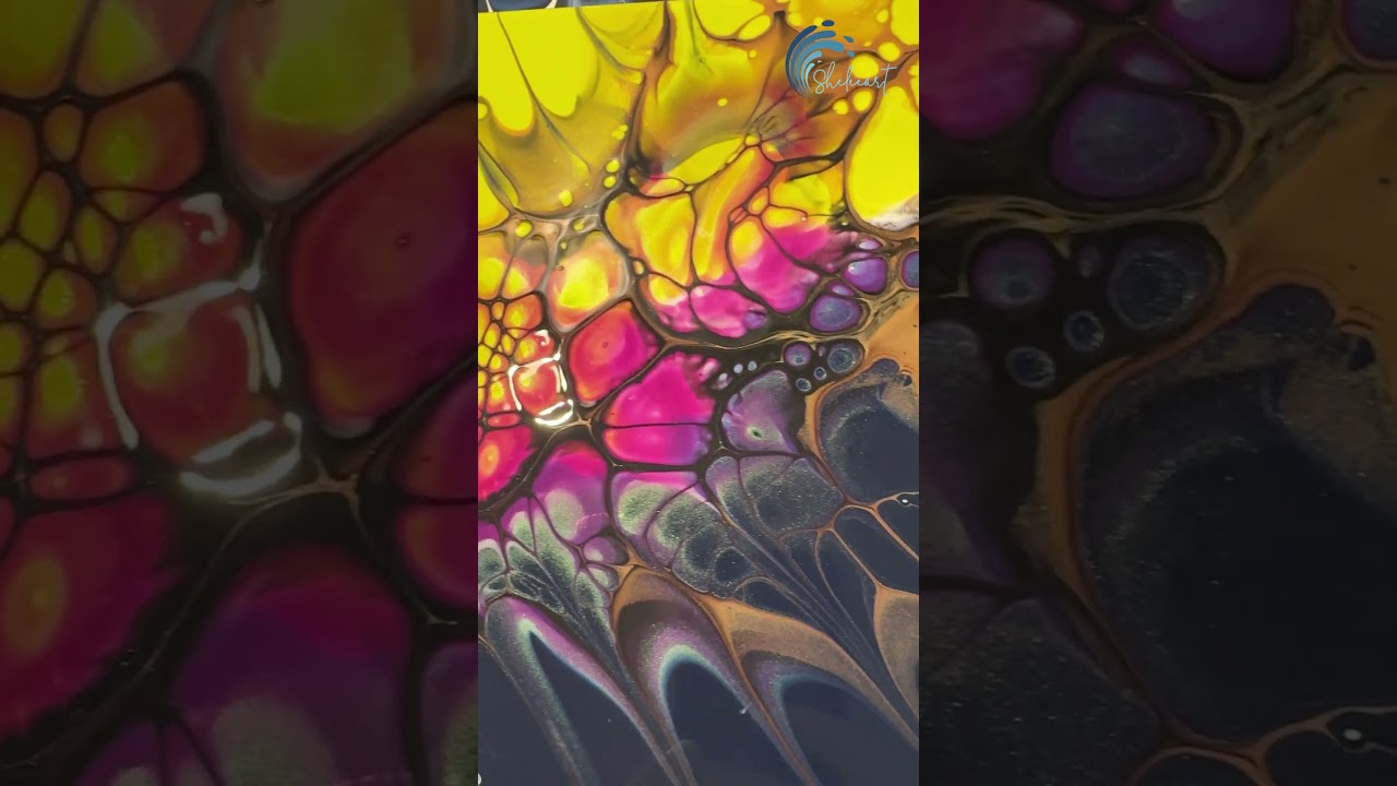 Sheleeart - Acrylic Fluid Art - Too much paint! Spin! Spin! Spin!