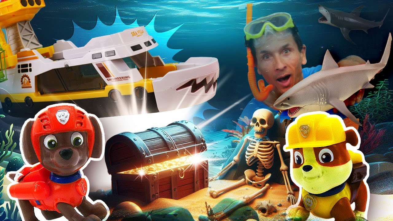 Zuma et Ruben cherchent un trésor au fond de la mer💰💎 Jeux avec la Pat Patrouille pour enfants