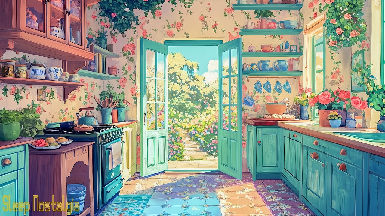 a peaceful cottage morning 🌼 | vintage oldies playing in another room with soft sunrise vibes