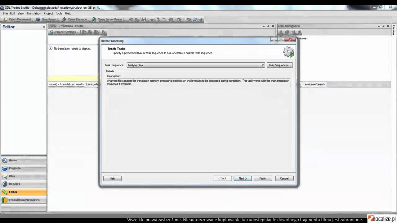 Przykładowy fragment naszego filmu szkoleniowego SDL Trados Studio 2011