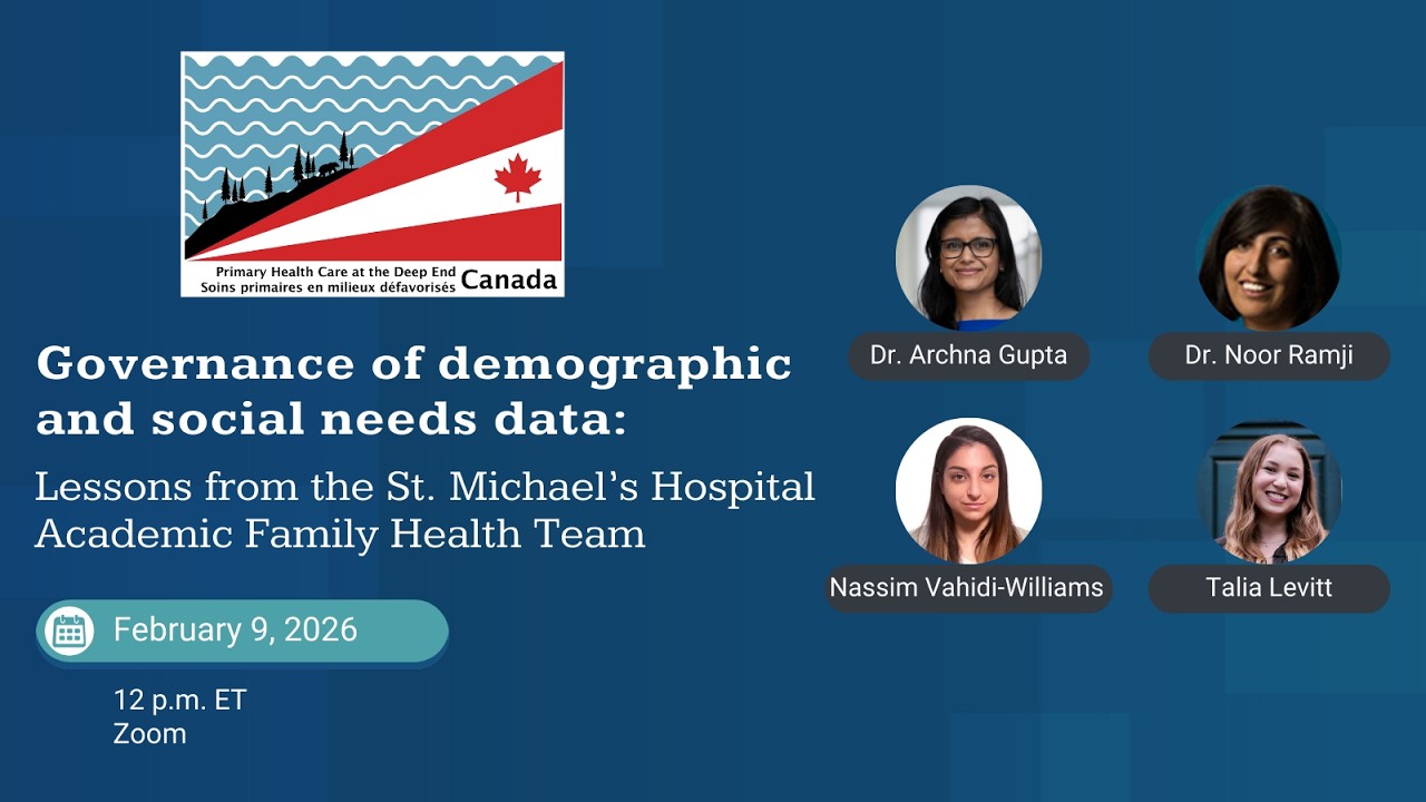 Deep End Canada Learning Series: Governance of demographic and social needs data