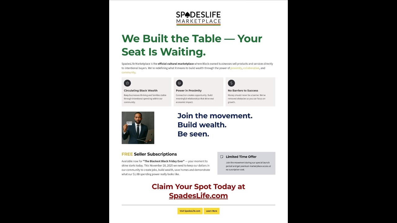 We Built the Table: Inside the Spades Life Marketplace Movement | Nov 5, 2025