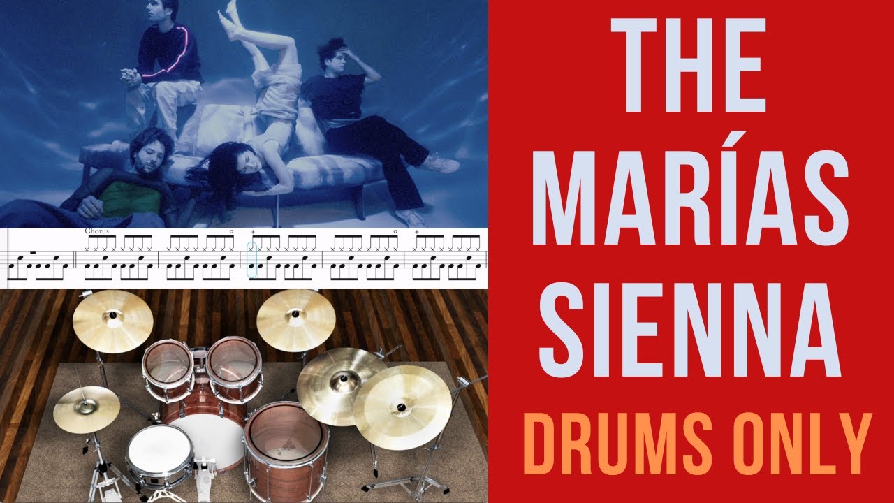 The Marías - Sienna (Drums only, Slow Practice, Virtual Drums)