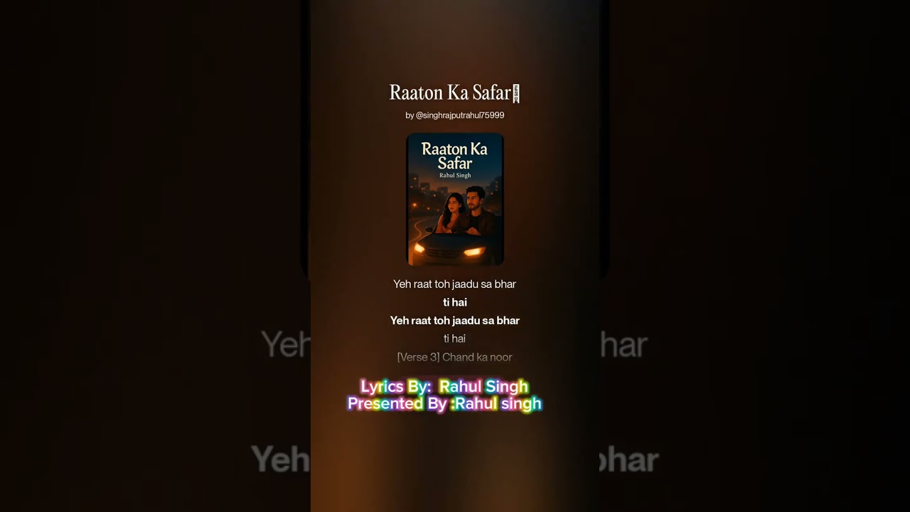 Raaton Ka Safar &ndash; Official Music Video | Rahul Singh Rajput