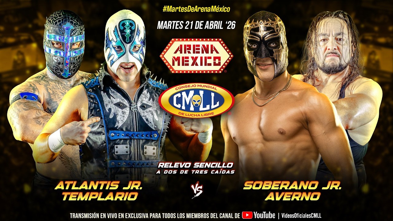 CMLL HIGHLIGHTS 21 DE ABRIL &acute;26 || ATLANTIS JR. Y TEMPARIO  VS SOBERANO JR. Y AVERNO