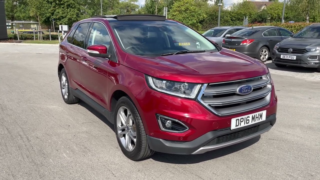 Approved Ford Edge Titanium AWD 2.0TDCi Powershift in Ruby Red - DP16MHM - Motor Match Crewe