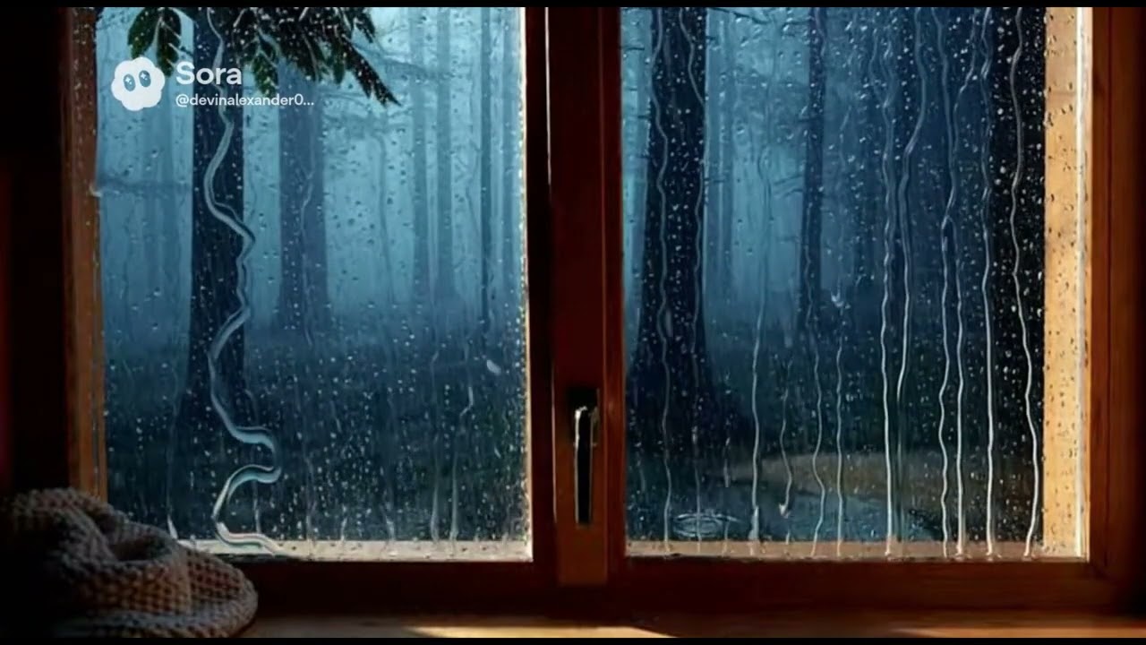 Rain on a Window Pane at Night 🌧️ | 1 Hour of Calm for Sleep & Focus