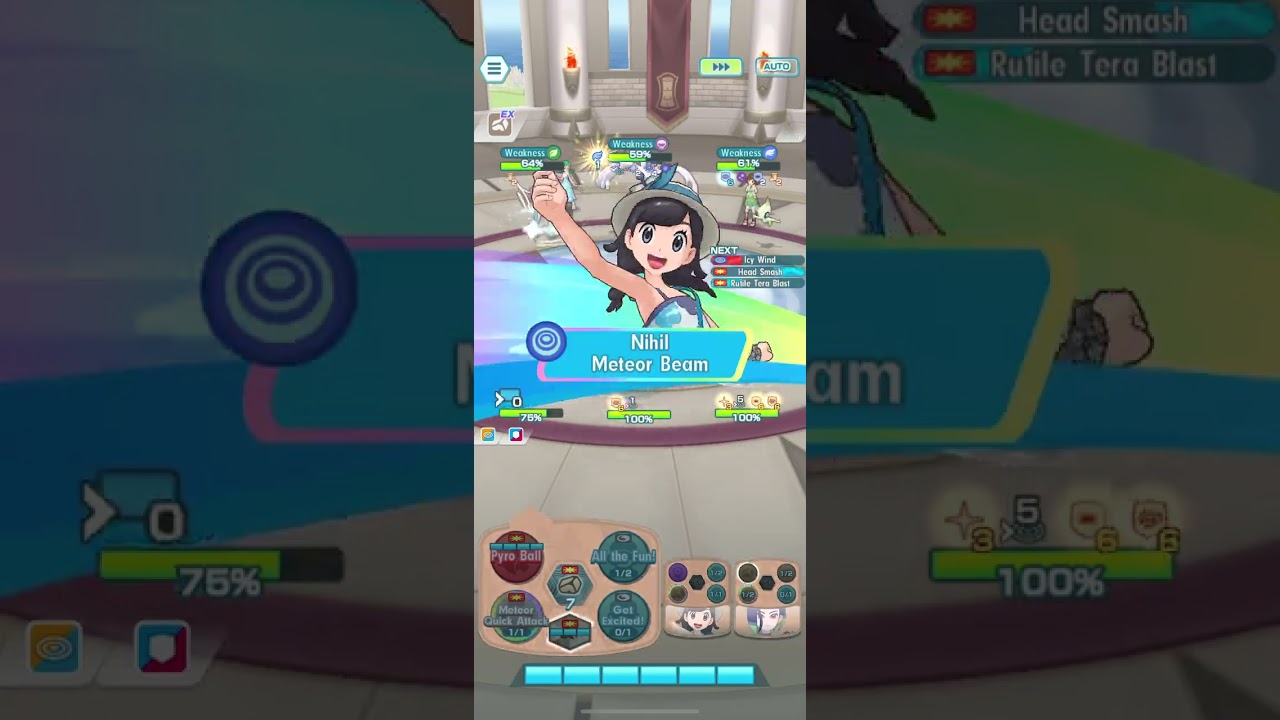 Pokémon Masters EX Pasio Tower Rock Floor 30 Anni Gloria, Alt Selene, and Perrin