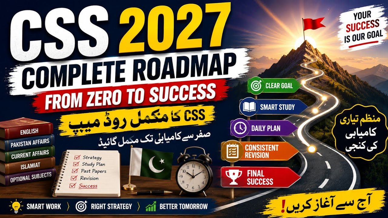 CSS 2027 Complete Roadmap in Urdu | Step-by-Step Preparation Guide | From Zero to Success 