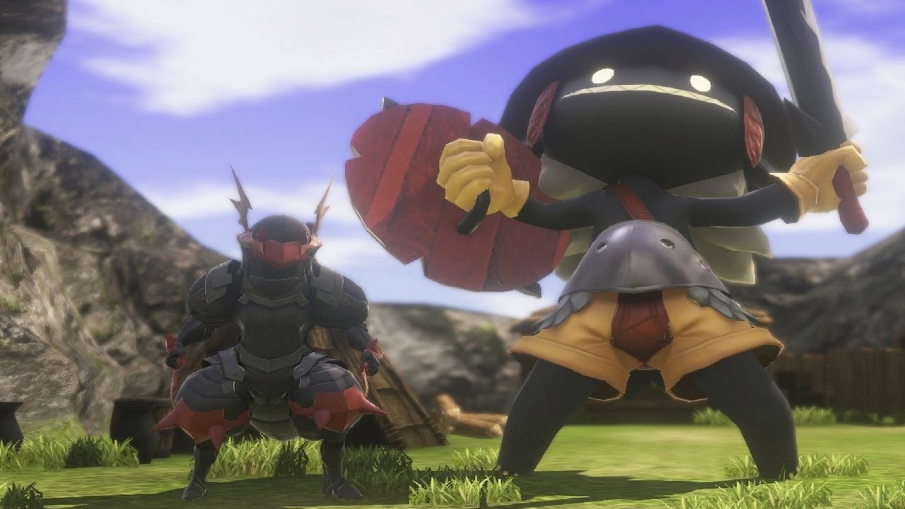 World of Final Fantasy: Bahamutian Commander and Giant Goblin Boss Fight (1080p 60fps)
