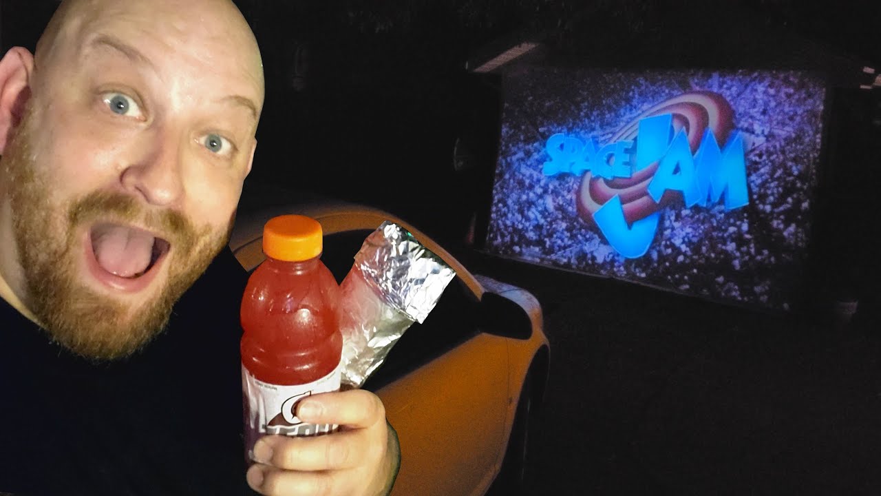SPACE JAM on my own personal BACKYARD DRIVE IN MOVIE THEATER !