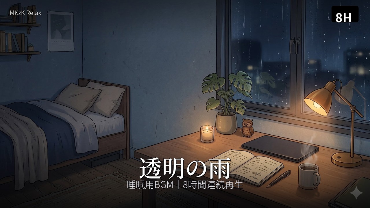 【睡眠用BGM】雨音｜8H連続再生｜Rain Sounds 8H
