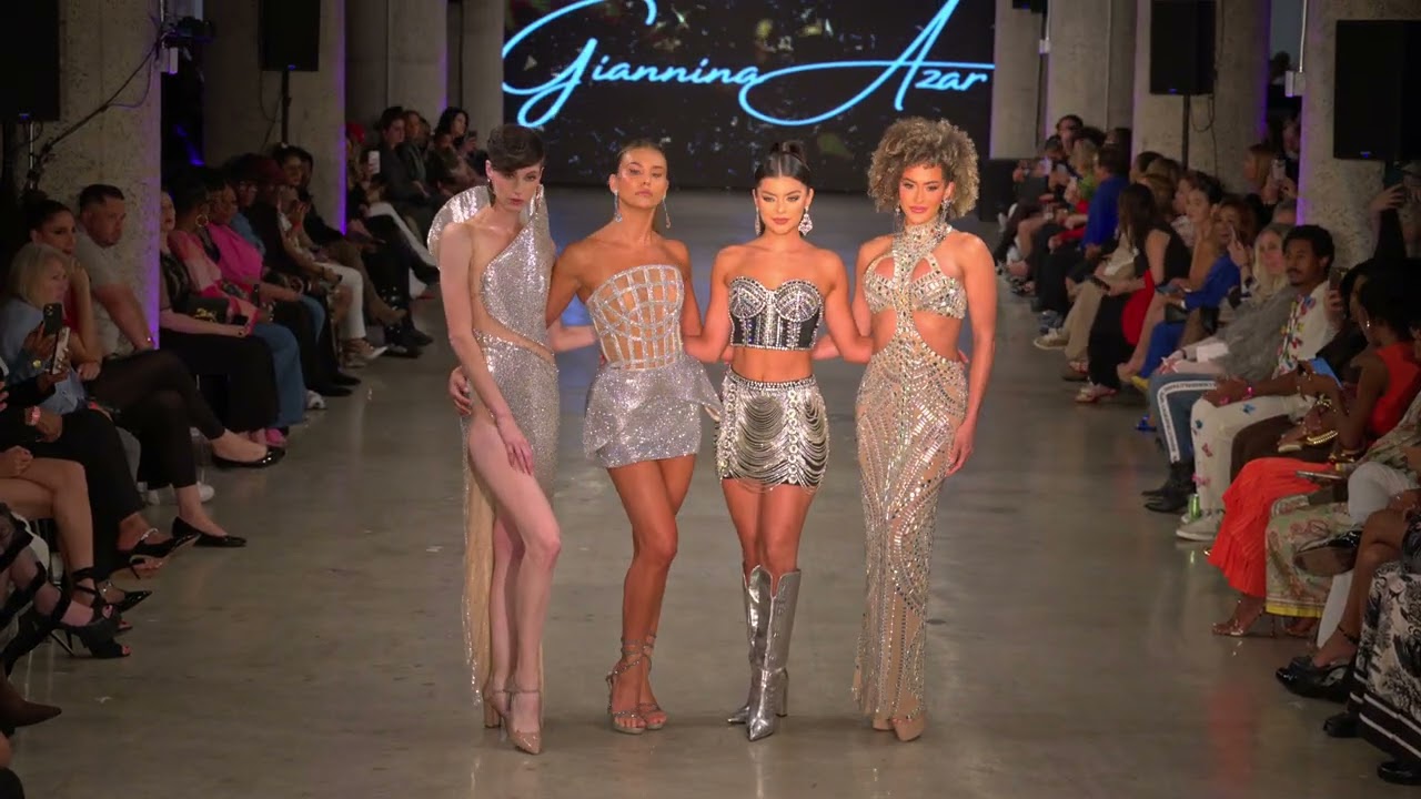 Giannina Azar Runway Fashion Show @artheartsfashion LAFW Group Look #19 (silver color finale looks)
