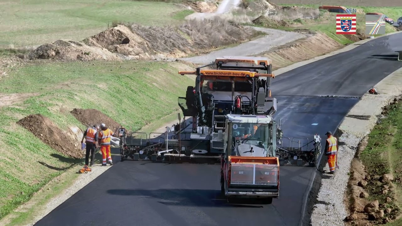 Teilabschnitt der Ortsumgehung Calden freigegeben - Drohnenaufnahmen der Baustelle