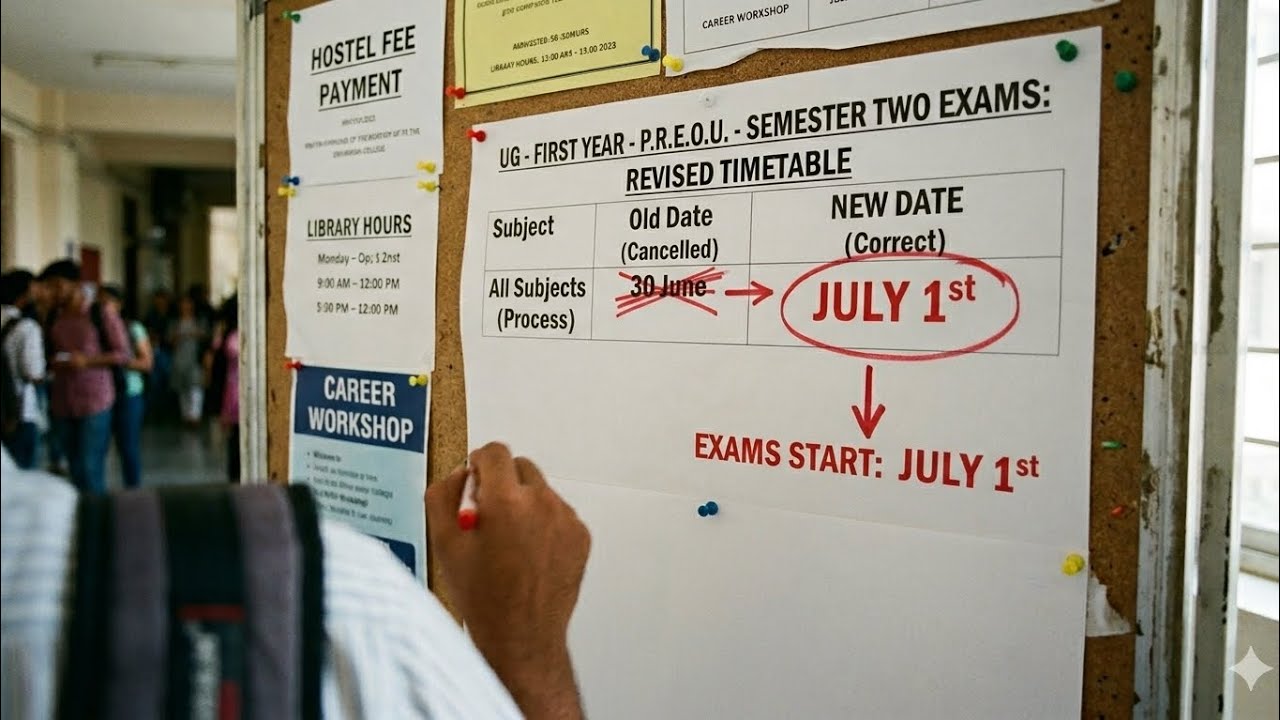 Braou  Ug 1st year semester 2 exams time table changed a small change that exams are staringfrom 1st