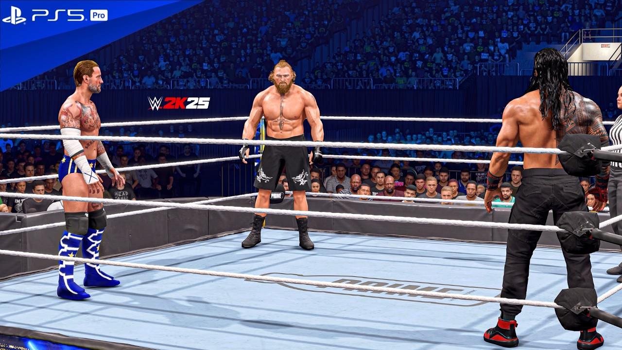 WWE 2K25 - Brock Vs Roman Vs CM Punk -Triple Threat Match | PS5 Pro [4K60]