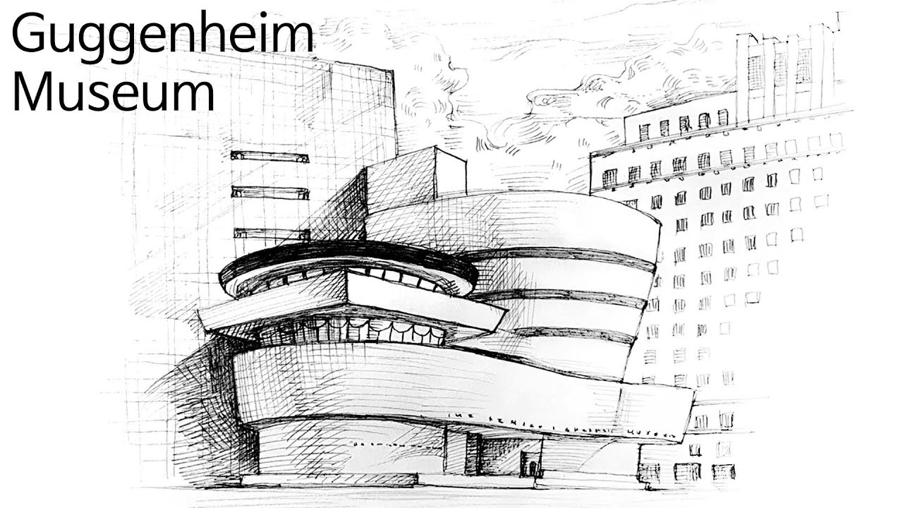 Guggenheim Museum, New York - pen drawing