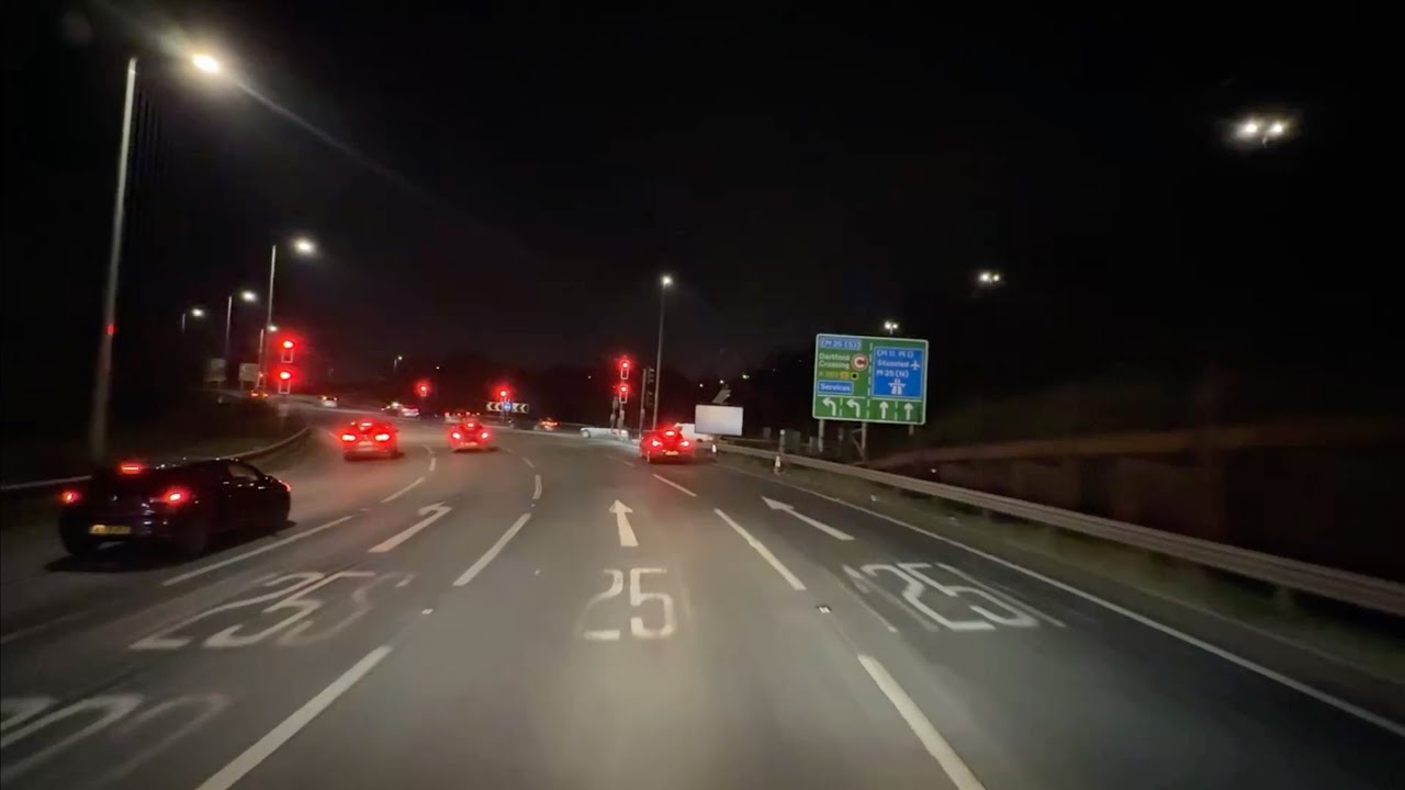 Driving at Night in the UK Motorway M25 M1 A5 @midnightmotorway