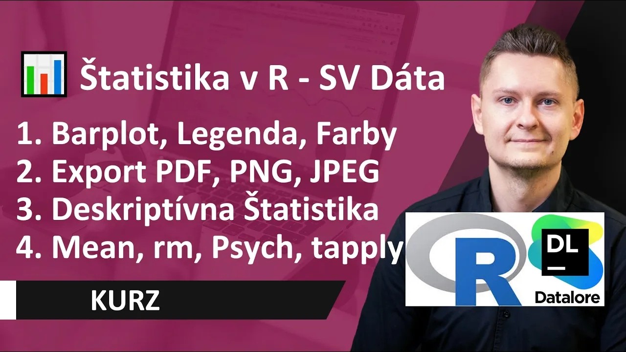 Online kurz Štatistika v R a Spracovanie Dát - Ako na Deskriptívnu Štatistiku a Exporty do PDF, PNG?