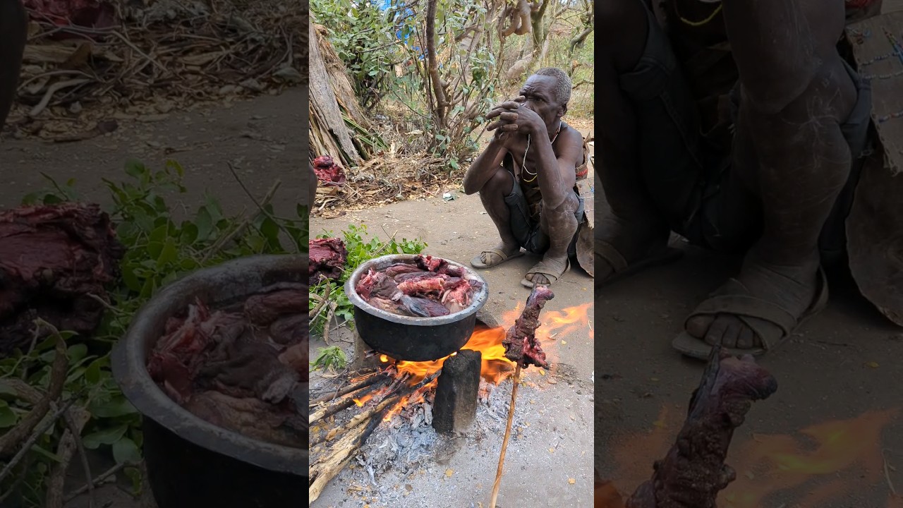 Wow🔥 It's Incredible dinner hadzabe tribe prepare their food
