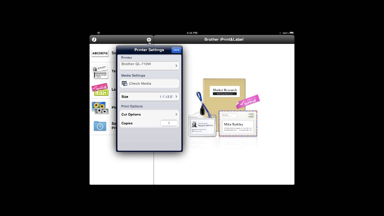 Brother iPrint & Label App | Printing from Contact List