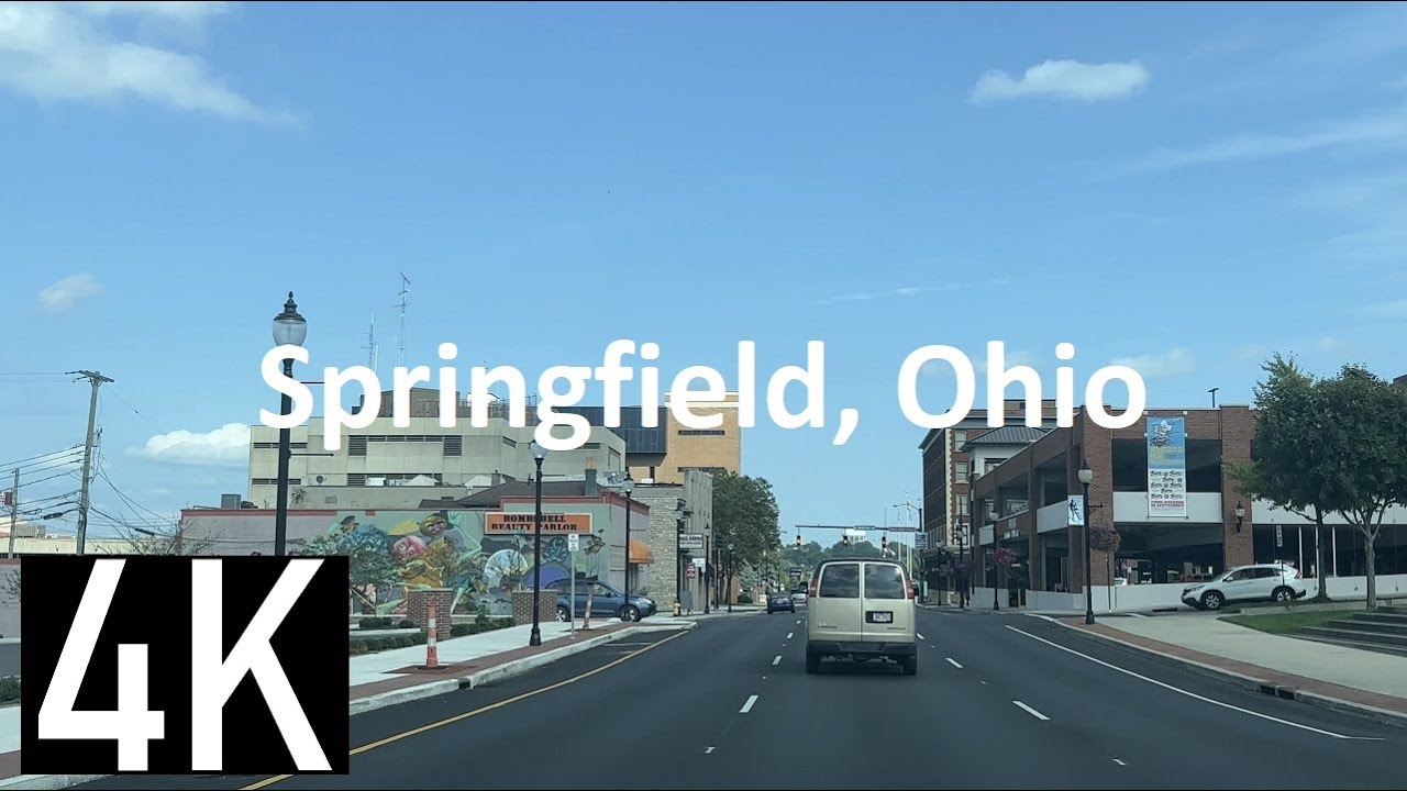 Driving in Springfield, Ohio in 4K -  Driving through Downtown Springfield