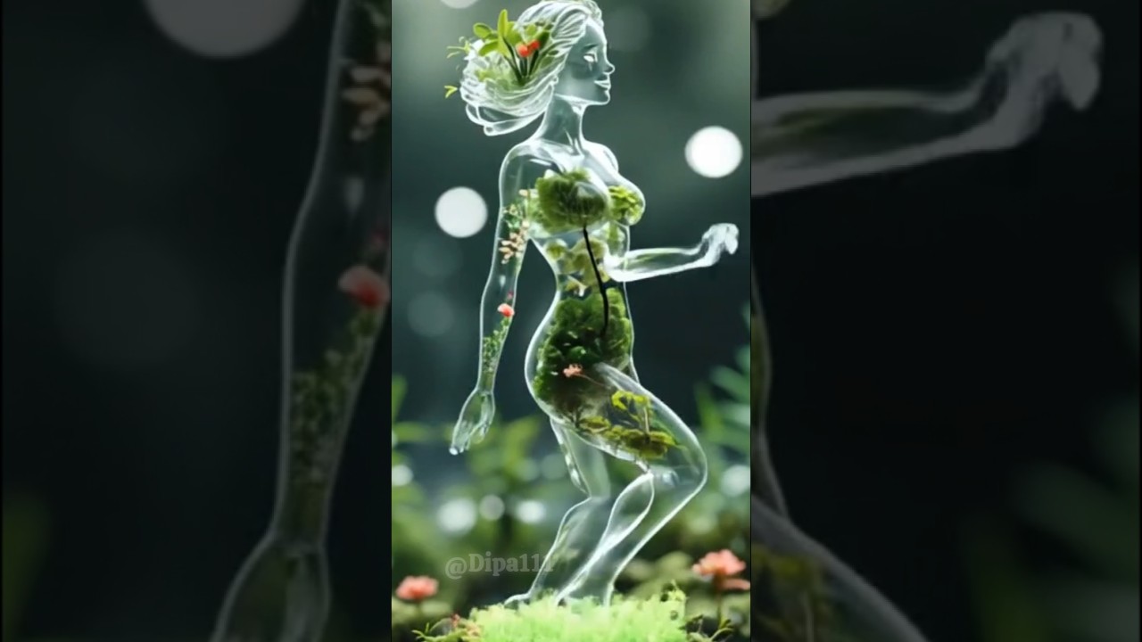 Glass Goddess of Nature#shorts #fantasyart#crystalwoman#digitalart#dreamlike#aiart#surrealart