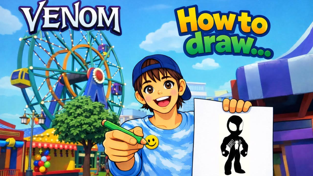 HOW TO DRAW VENOM! (EASY FOR KIDS!)