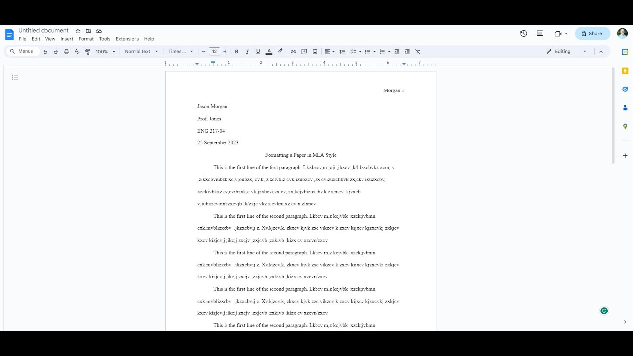Форматирование статьи в формате MLA с использованием Google Docs 2023