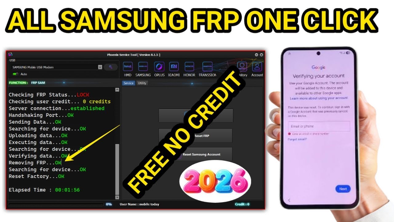 All Samsung FRP Bypass Unlock Tool 2026 | FRP Unlock Free Tool | Remove Google Lock Free Method |