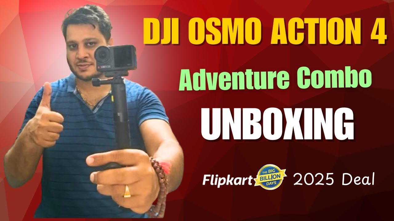 DJI OSMO Action 4 Adventure Combo Unboxing I Flipkart BBD 2025 Deal I 