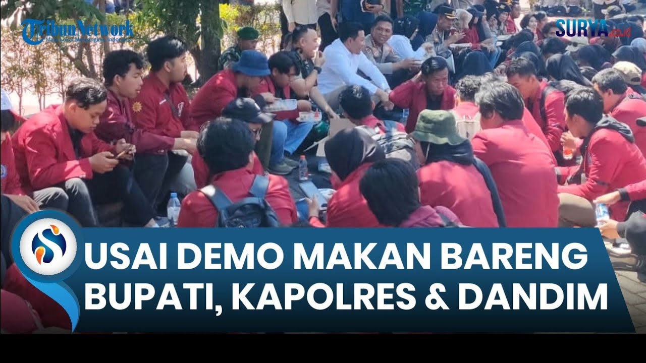 Demo di Sidoarjo, Mahasiswa Sempat Makan Bareng Bupati, Kapolres & Dandim