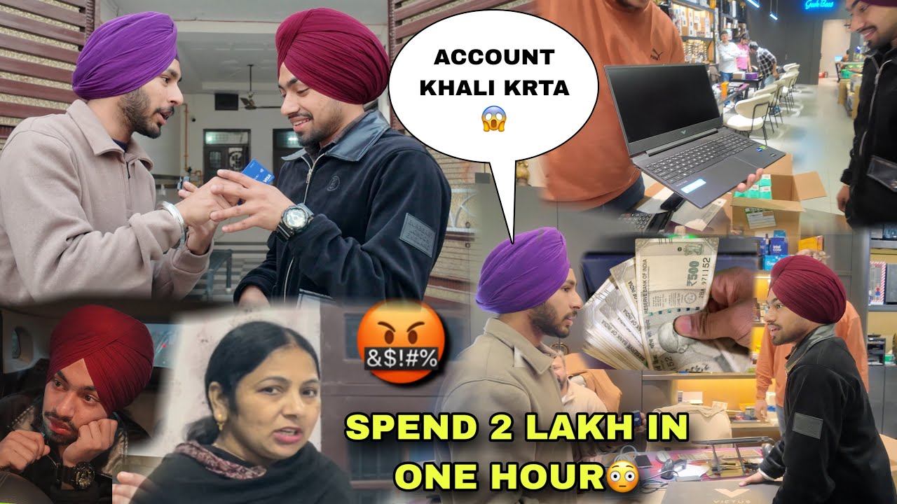 SPEND 2 LAKH IN ONE HOUR CHALLENGE TO MY BROTHER😱 - SARA ACCOUNT KHALI KRTA BEKAR CHIZA TE😡