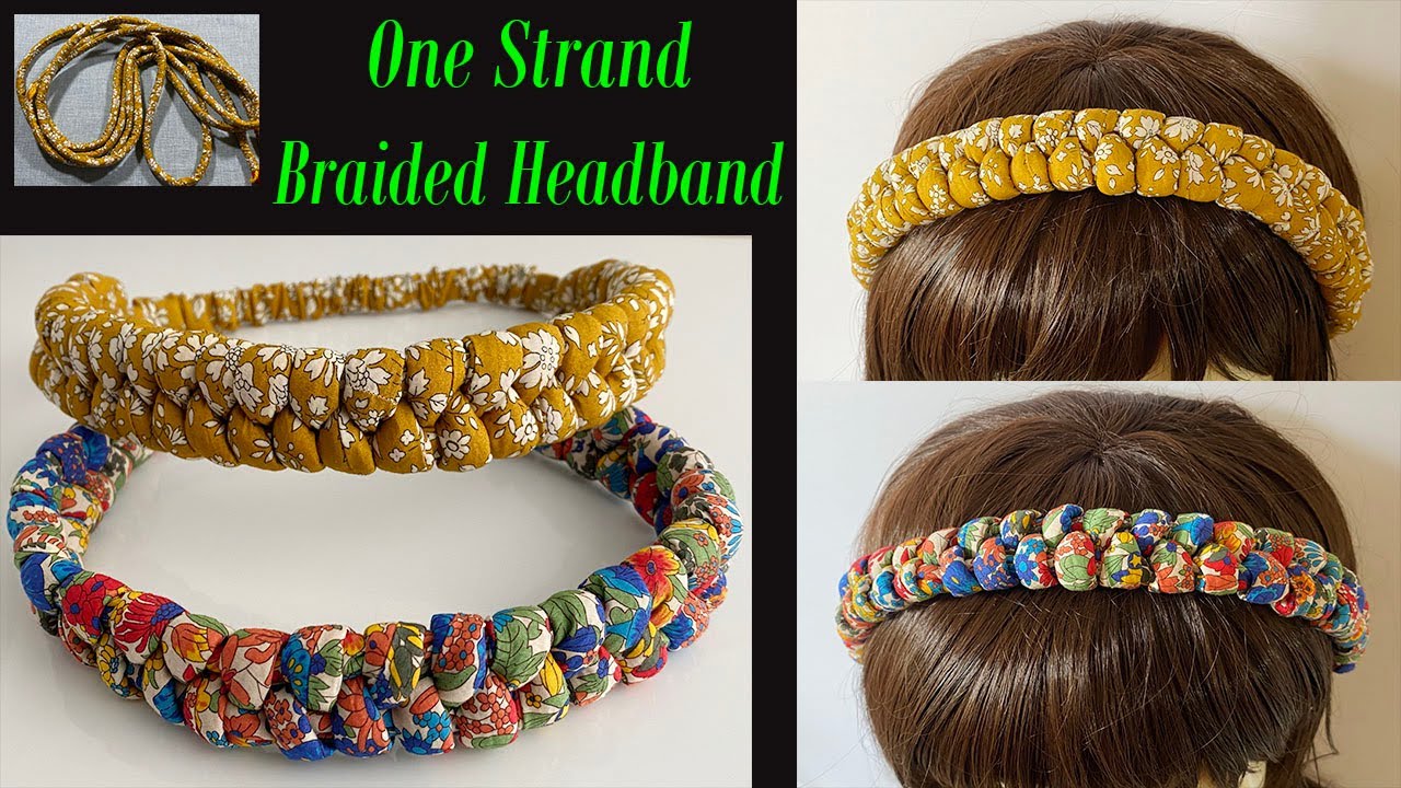 DIY Beautiful Wide Elastic Chunky Braided Headband  | How to Make One strand Plait Fabric Hairband