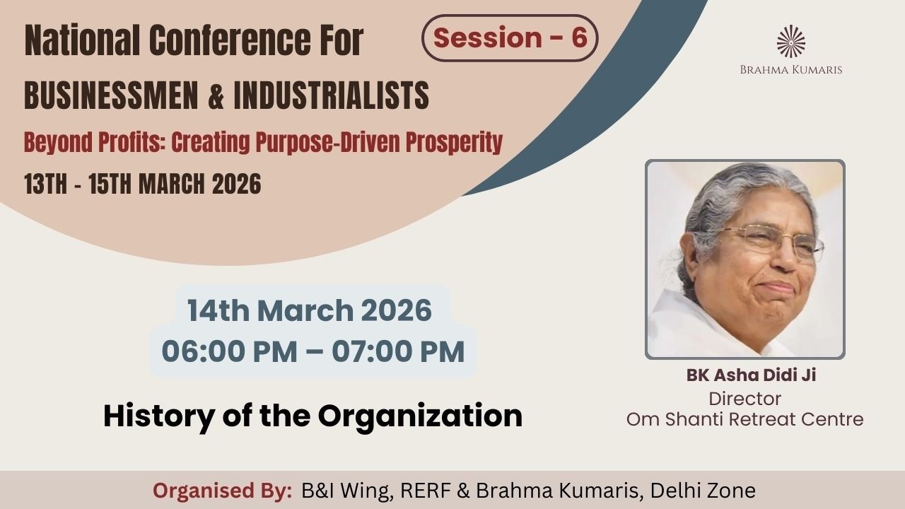 Live : History of the Organization I BK Asha Didi I National Conference for B&I Wing I ORC,Delhi-NCR
