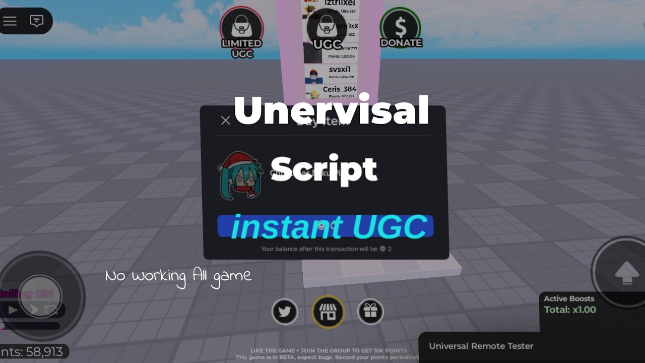 Unervisal Remote Tester UGC - Script 