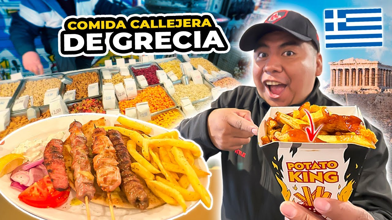 🤤PROBANDO la COMIDA CALLEJERA de GRECIA 🇬🇷 ¿es económica? 🤔