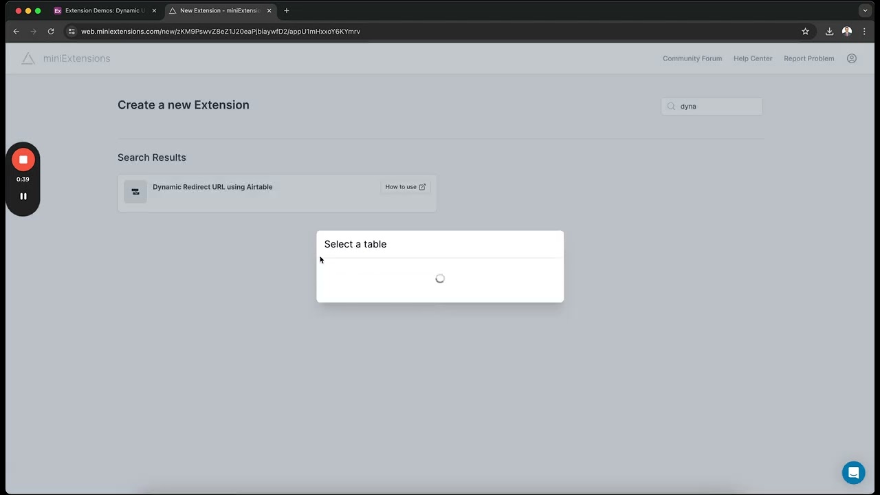 How to create Redirect URLs using Airtable and miniExtensions