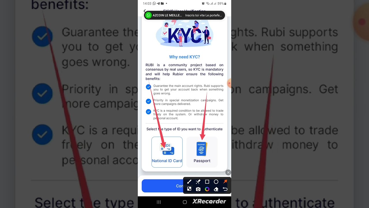COMMENT FAIRE LE KYC DE RUBI NETWORK